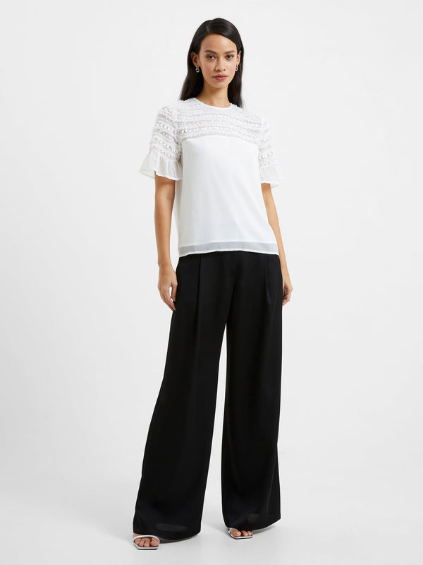 French Connection Carina Embellished Top - Winter White