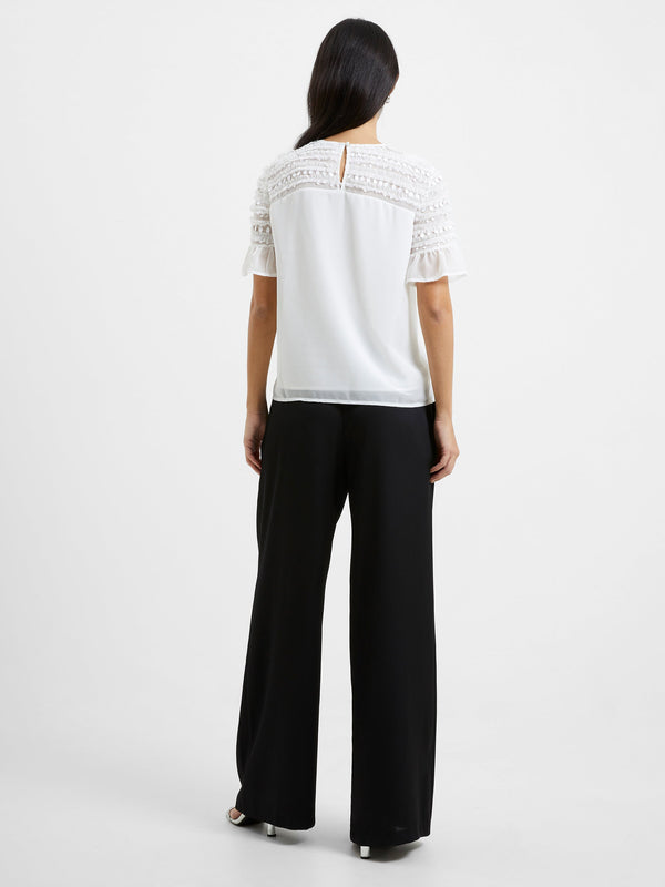 French Connection Carina Embellished Top - Winter White