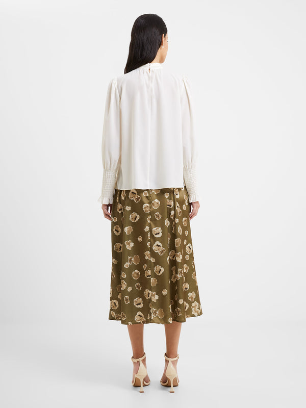 French Connection Crepe Keyhole Top - Classic Cream
