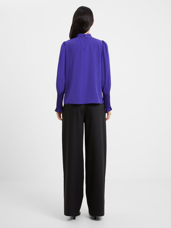 French Connection Crepe Keyhole Top - Cobalt