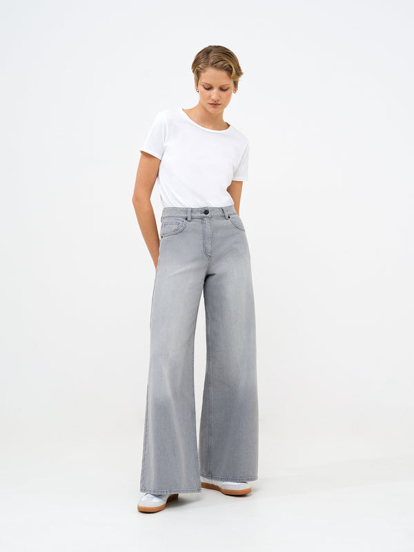 French Connection Denver Relaxed Wide Denim - Artic Grey