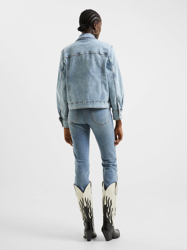 French Connection Denim Stretch Trucker Jacket - Bleached Out