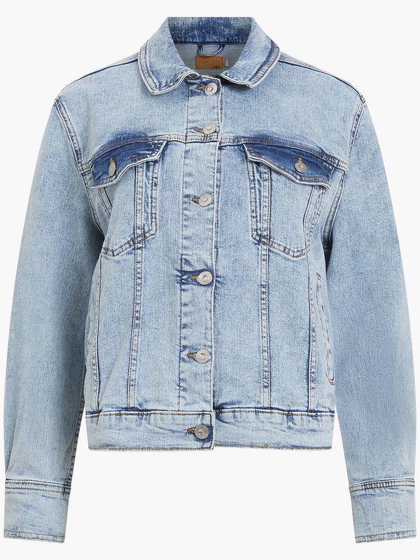 French Connection Denim Stretch Trucker Jacket - Bleached Out