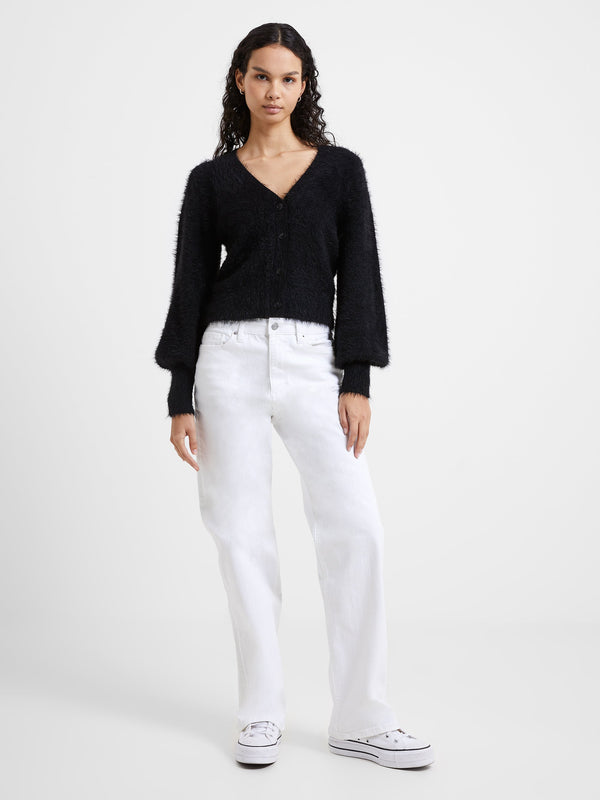 French Connection 78VNU Meena Fluffy Cardigan - Black