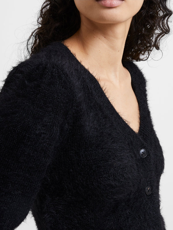 French Connection 78VNU Meena Fluffy Cardigan - Black