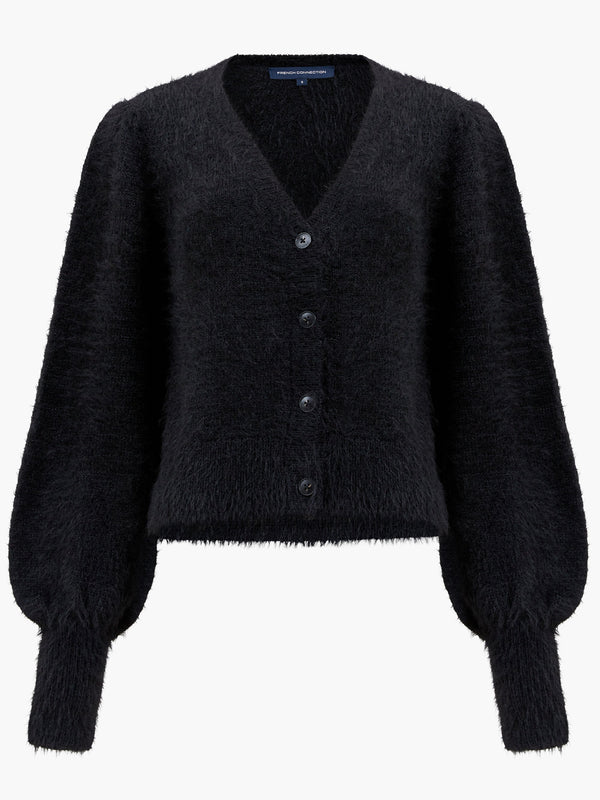 French Connection 78VNU Meena Fluffy Cardigan - Black