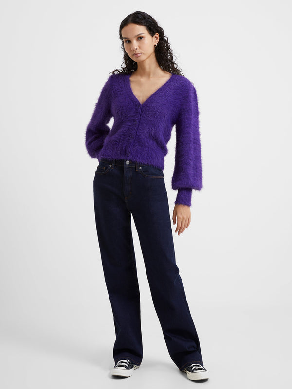 French Connection Meena Fluffy Cardigan - Cobalt Violet