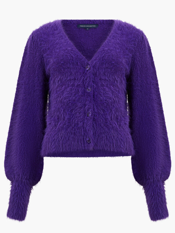 French Connection Meena Fluffy Cardigan - Cobalt Violet