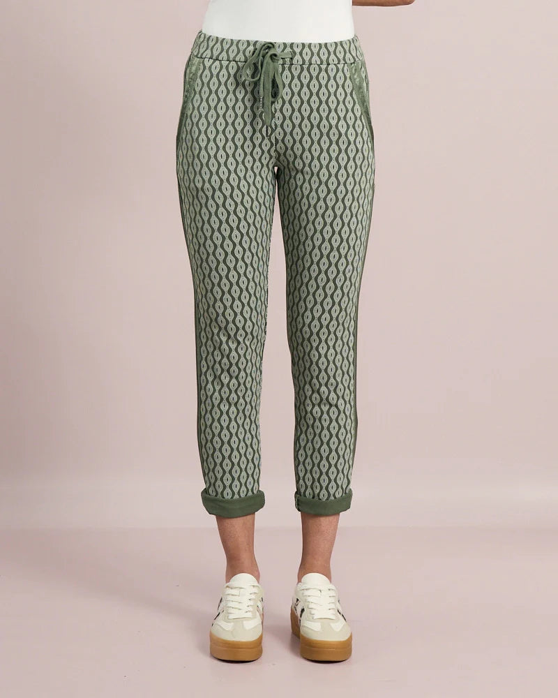 Deck Floral Jogger - Khaki