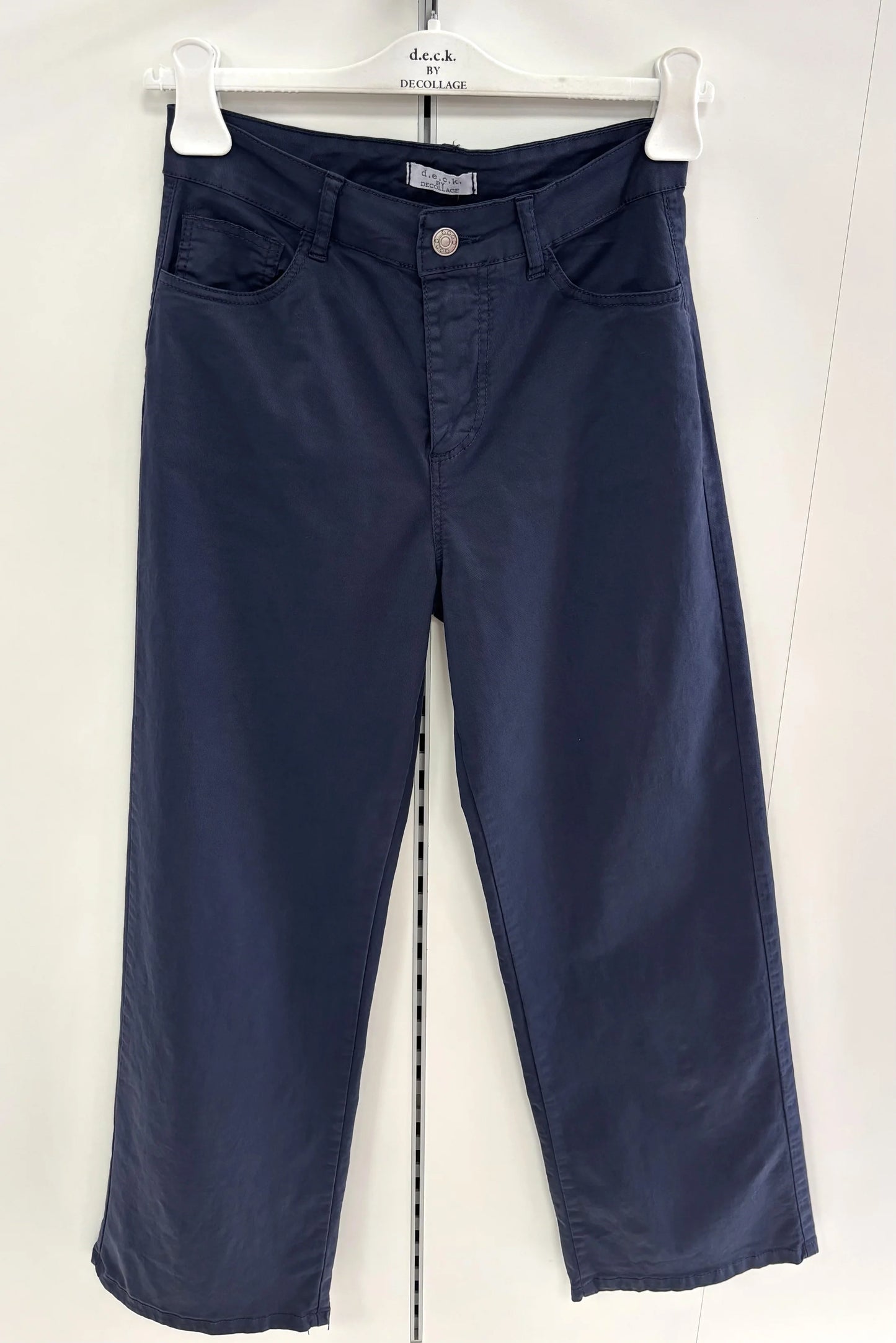 Deck Wide Leg Zip Front Jeans - Navy