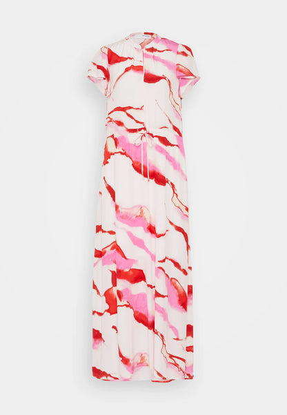 Selected Femme Ankle Dress - Pink Swirl