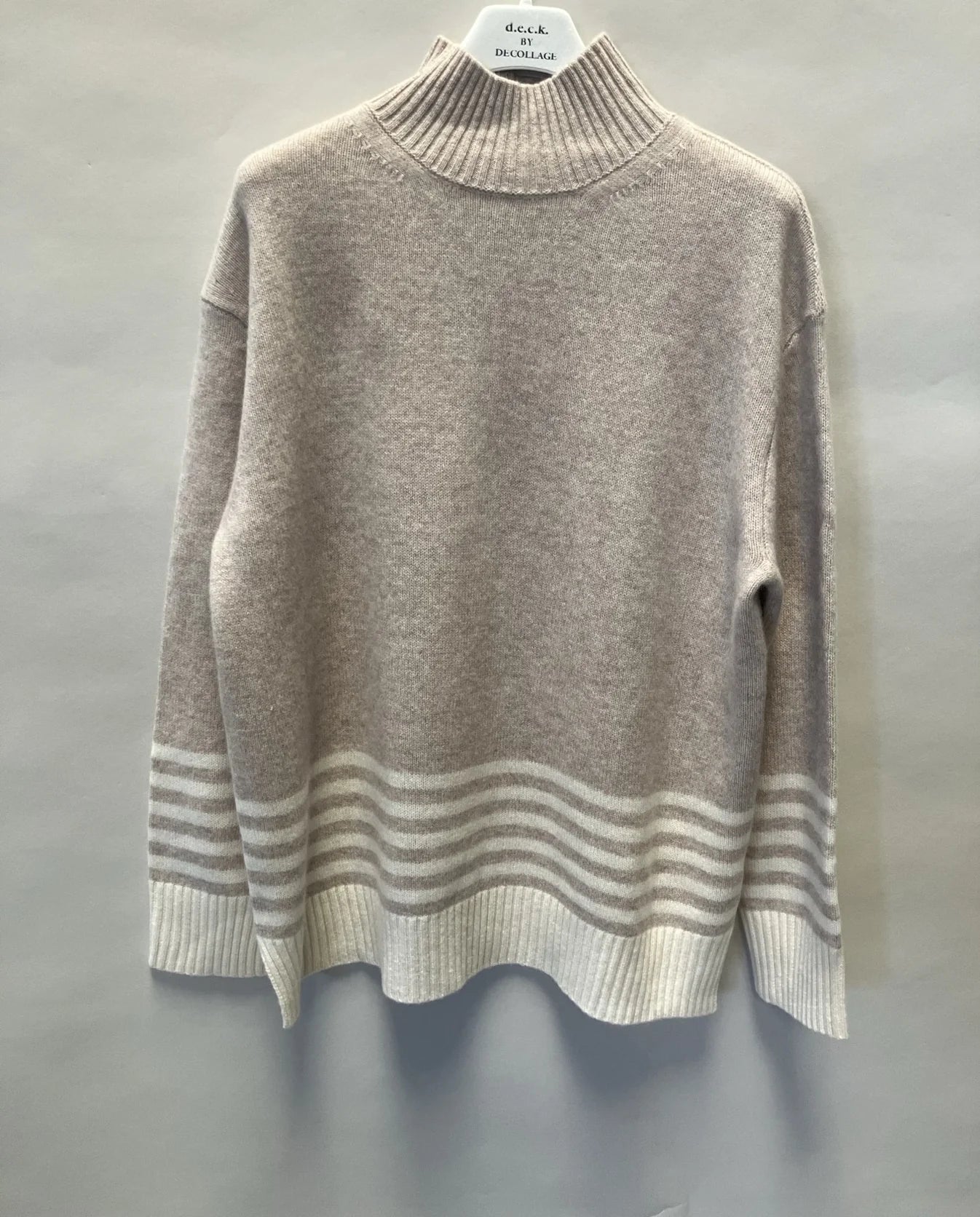 Deck Wool Stripe Knit Jumper - Beige 83719