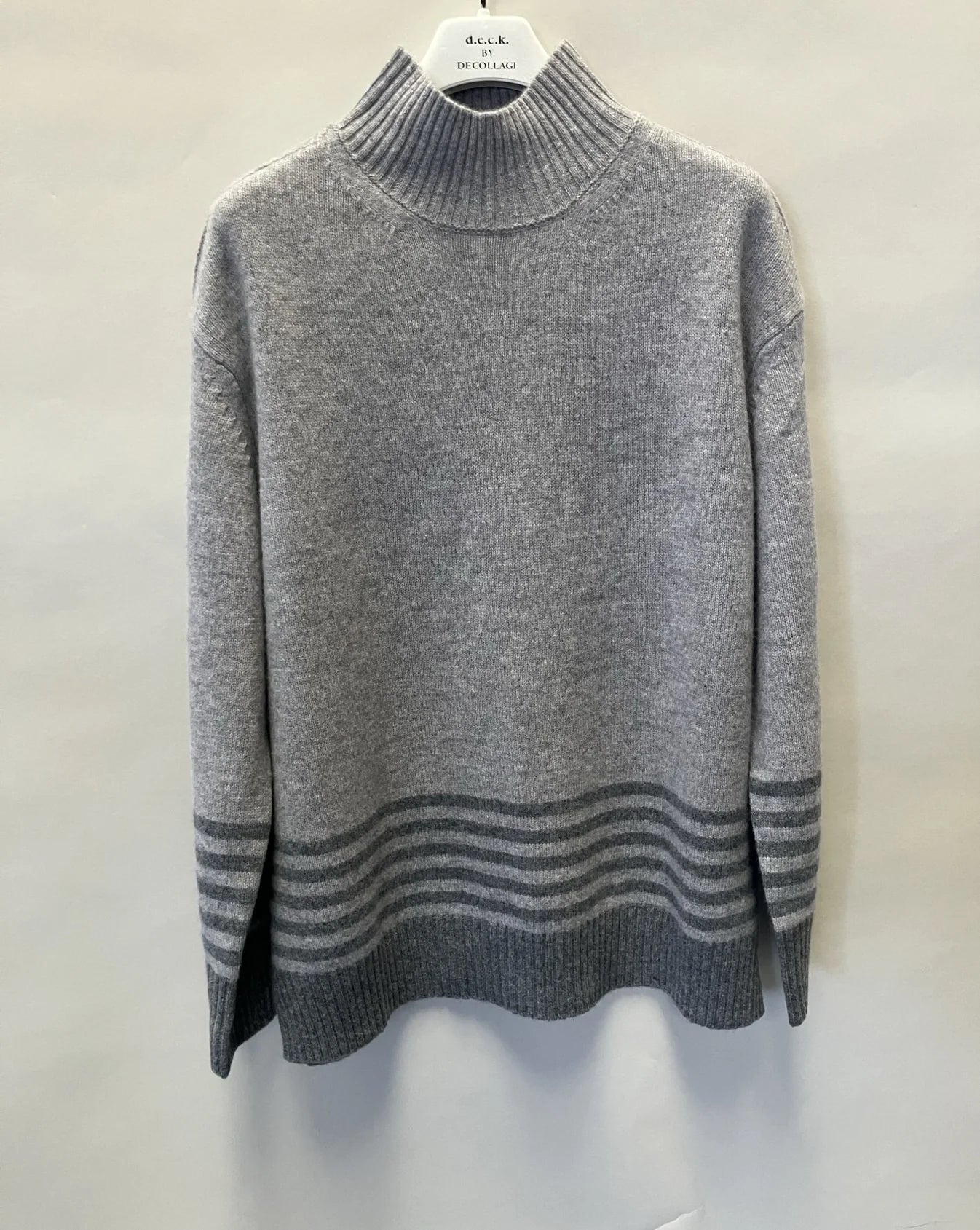 Deck Wool Stripe Knit Jumper - Grey 83719