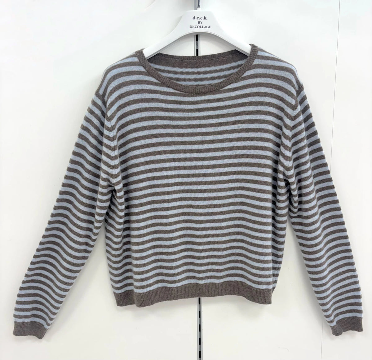Deck Striped Round Neck Jumper - Blue