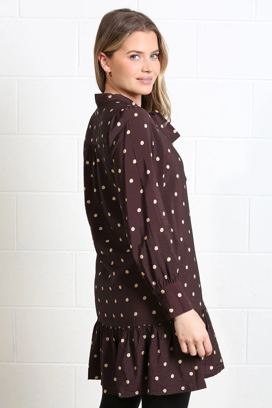 Rant & Rave Annabelle Polka Dot Dress - Brown