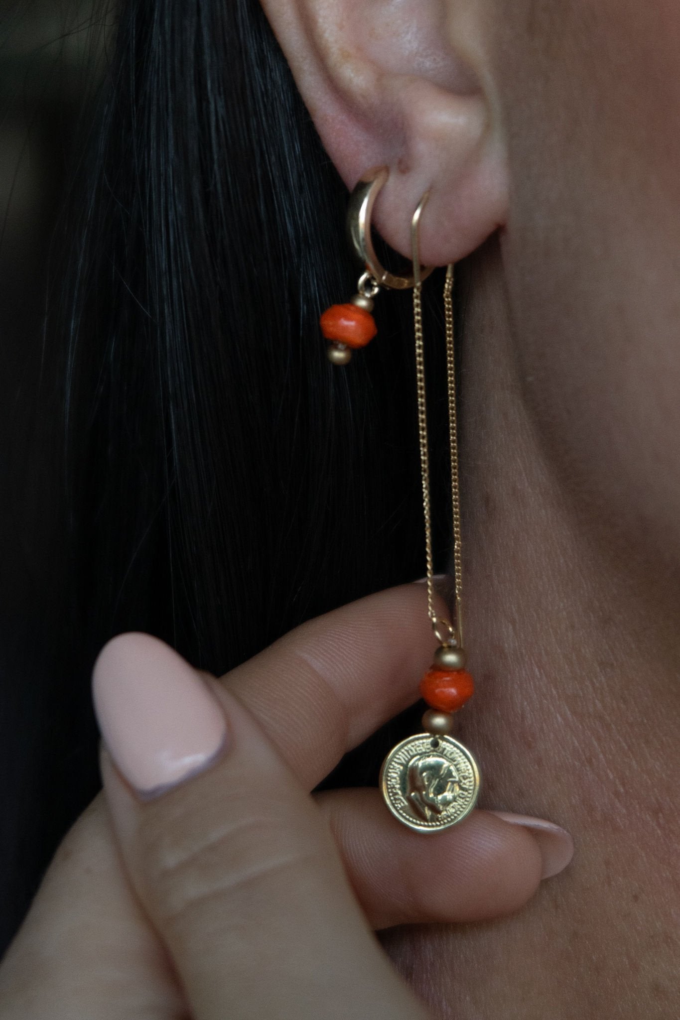 Paperchain Frank Earring - Orange