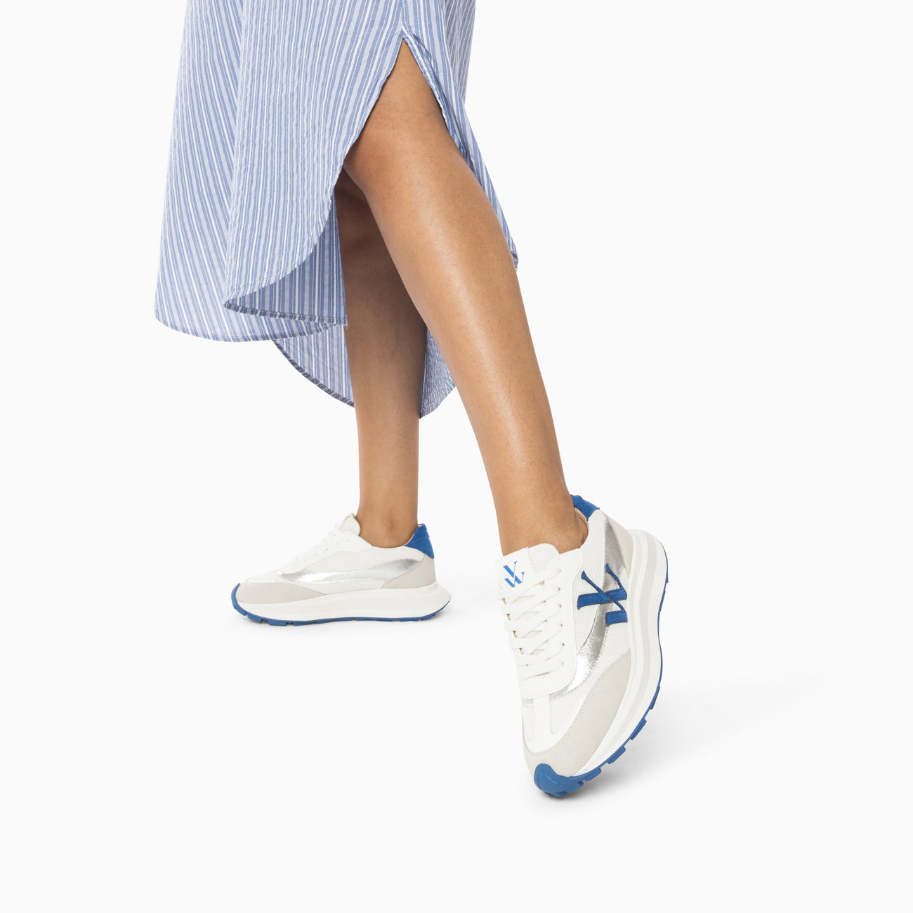 Vanessa Wu Lana Monogram Sneaker - Blue