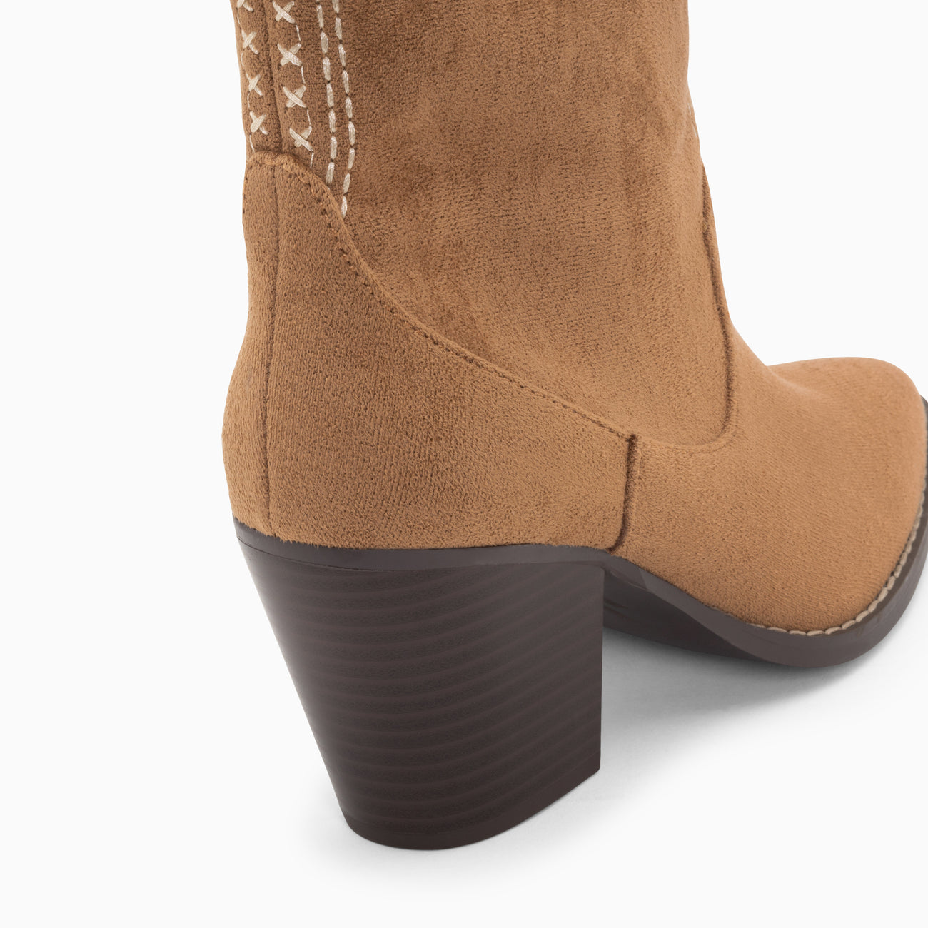 Vanessa Wu Danae Ankle Cowboy Boots - Camel