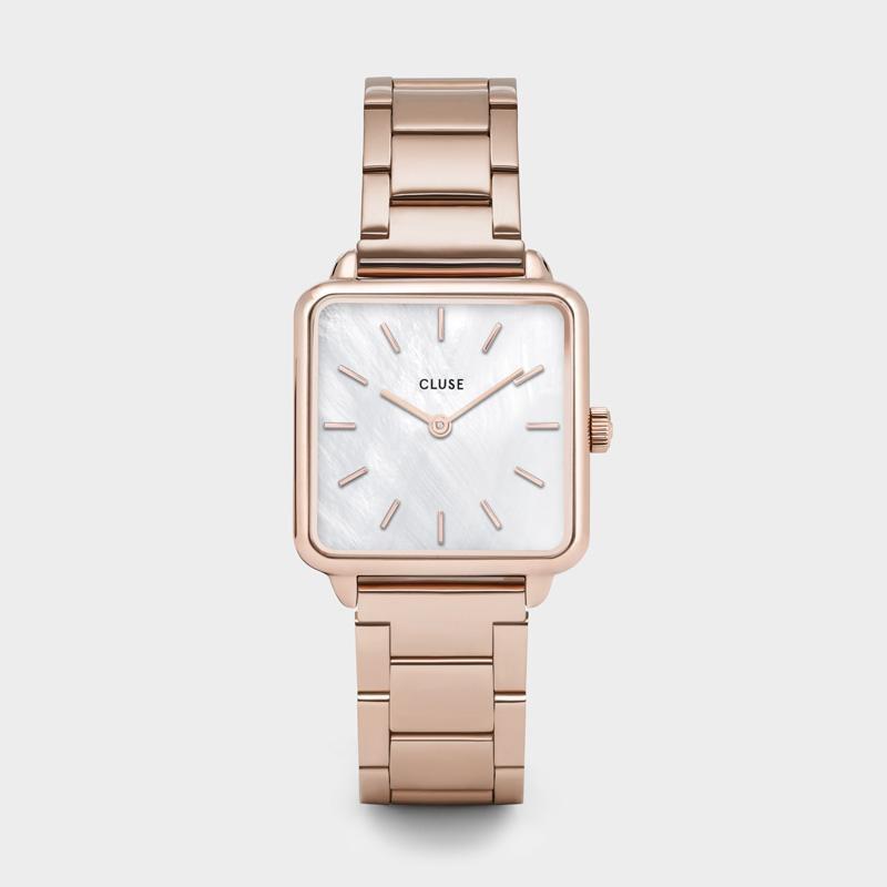 Cluse La Tétragone Steel White Pearl - Rose Gold