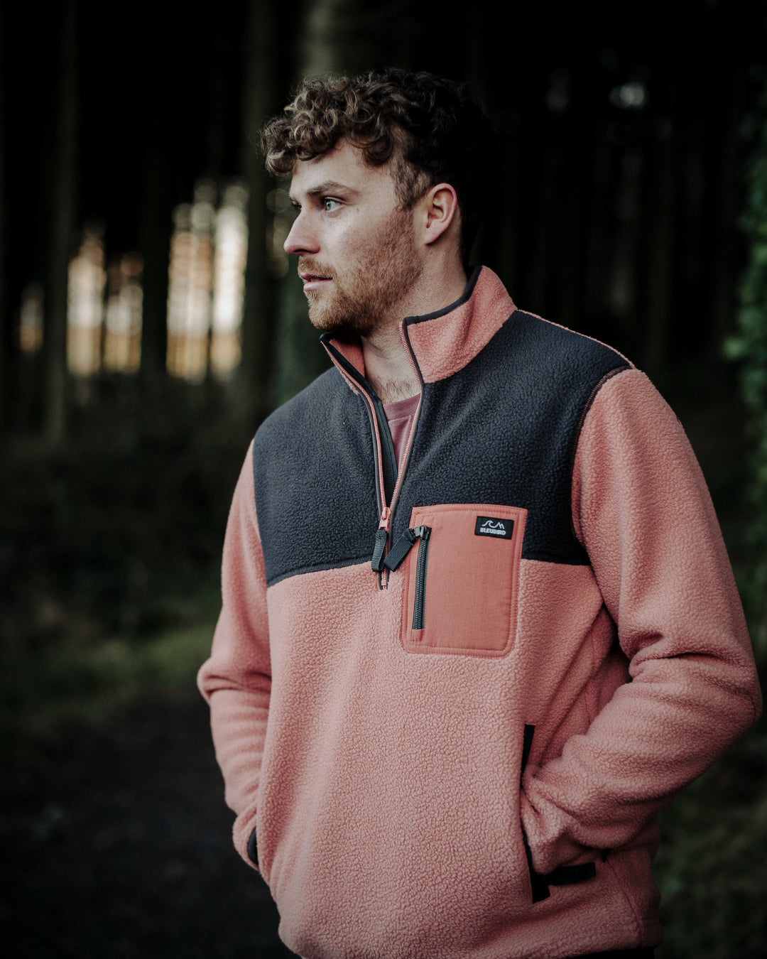 Bleubird Half Zip Polar Fleece - Coral