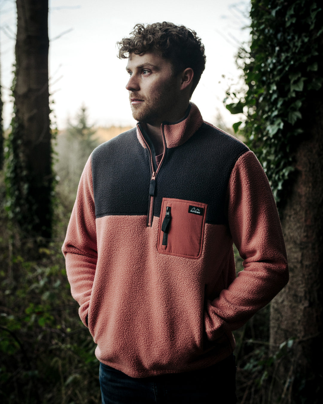 Bleubird Half Zip Polar Fleece - Coral
