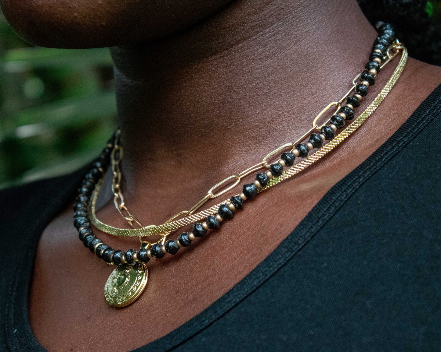 Paperchain Moroto Locket - Black