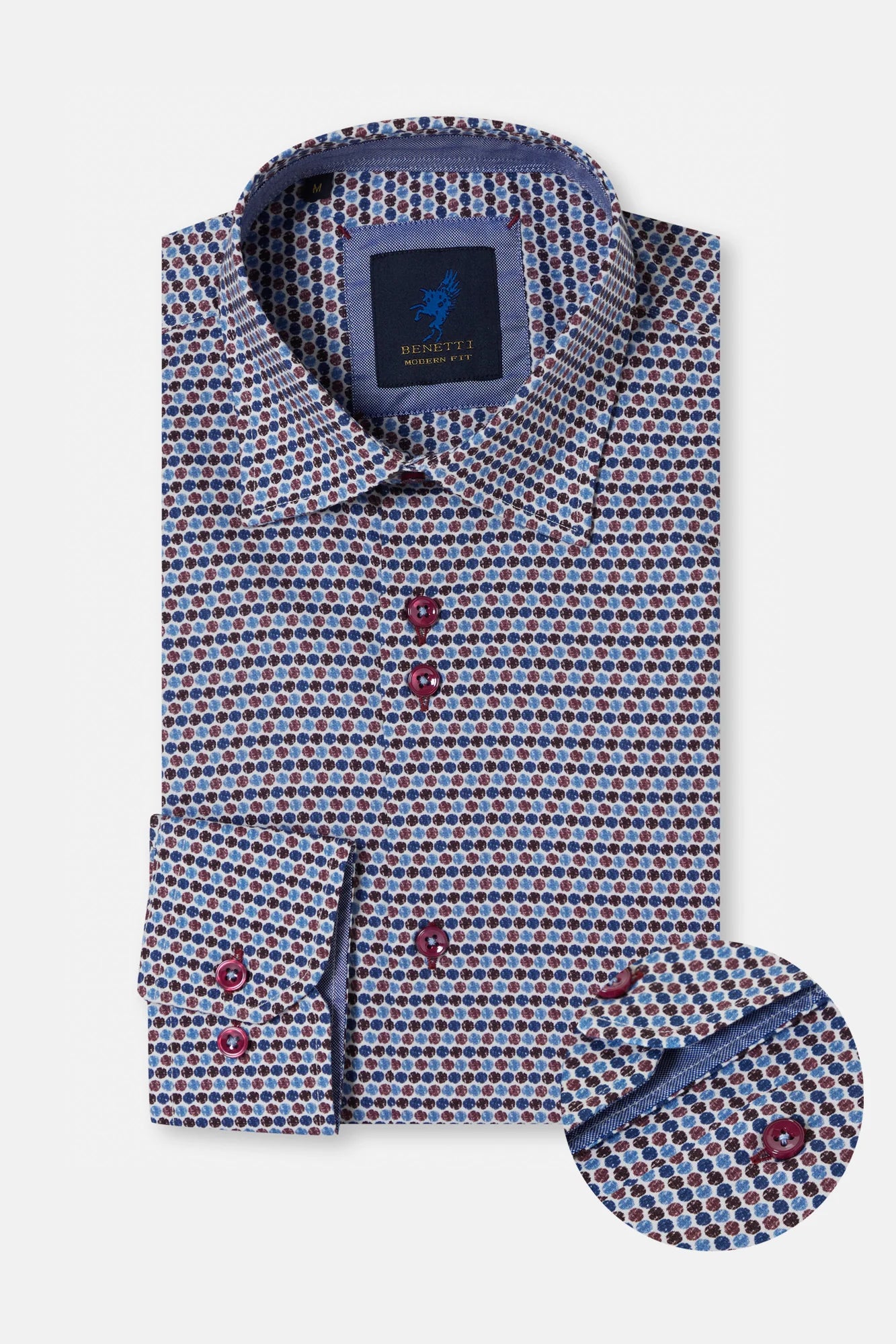 Benetti David Modern Fit Shirt - Bordo