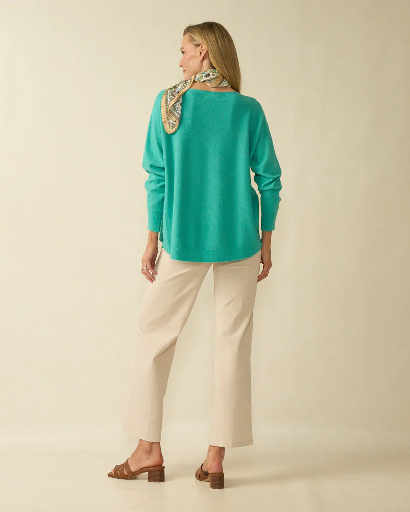 Deck Centre Seam Detail Knit Jumper - Aqua