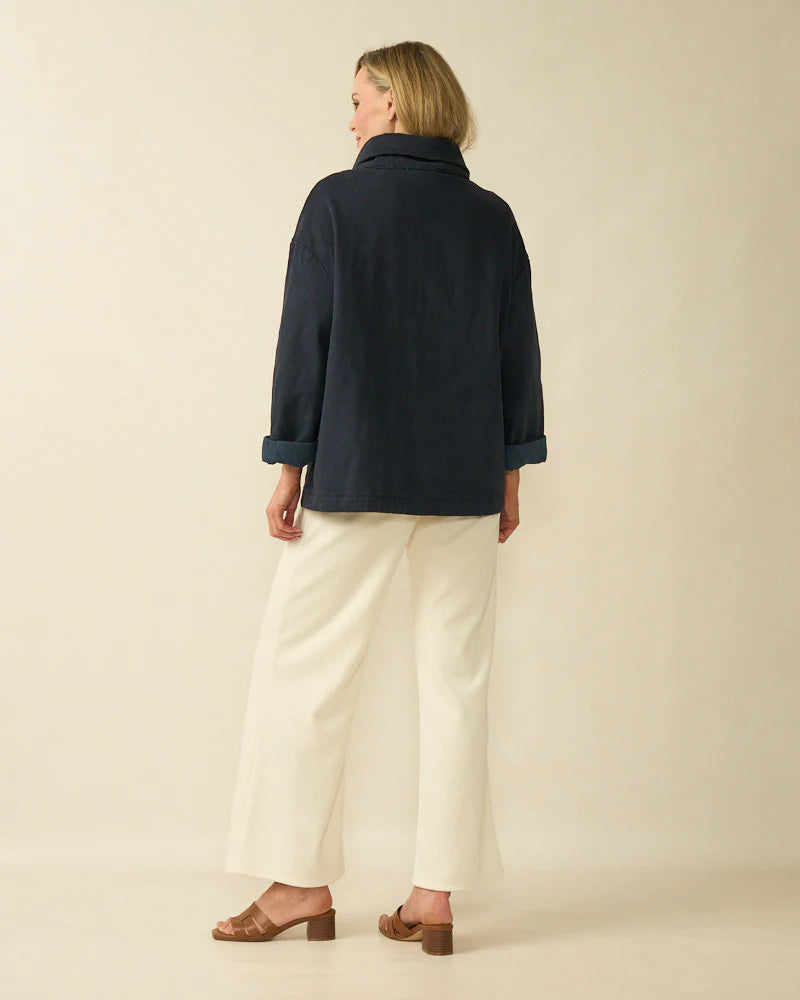 Deck Relaxed Neck Jacket - Navy
