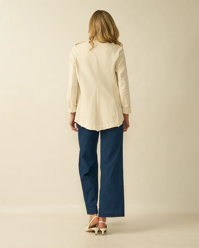 Deck Short Military Jacket - Cream