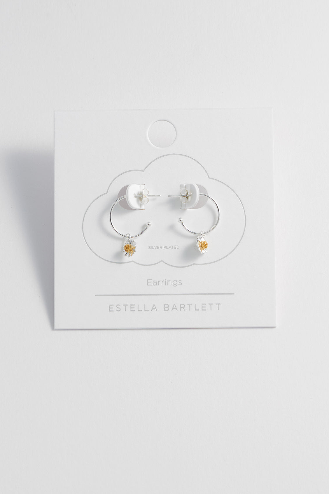 Estella Bartlett Mini Wildflower Hoop Drop Earrings- Silver & Gold Plated