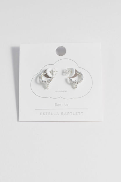 Estella Bartlett Duo Star Hoops - Silver Plated