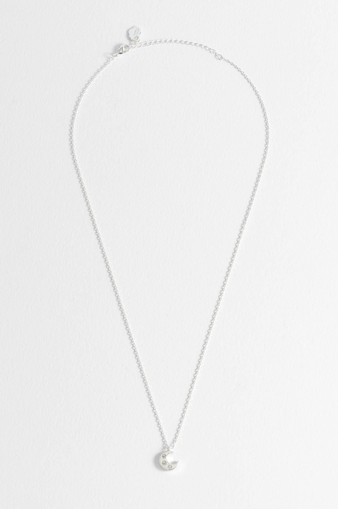Estella Bartlett Three Stone Moon Necklace - Silver Plated