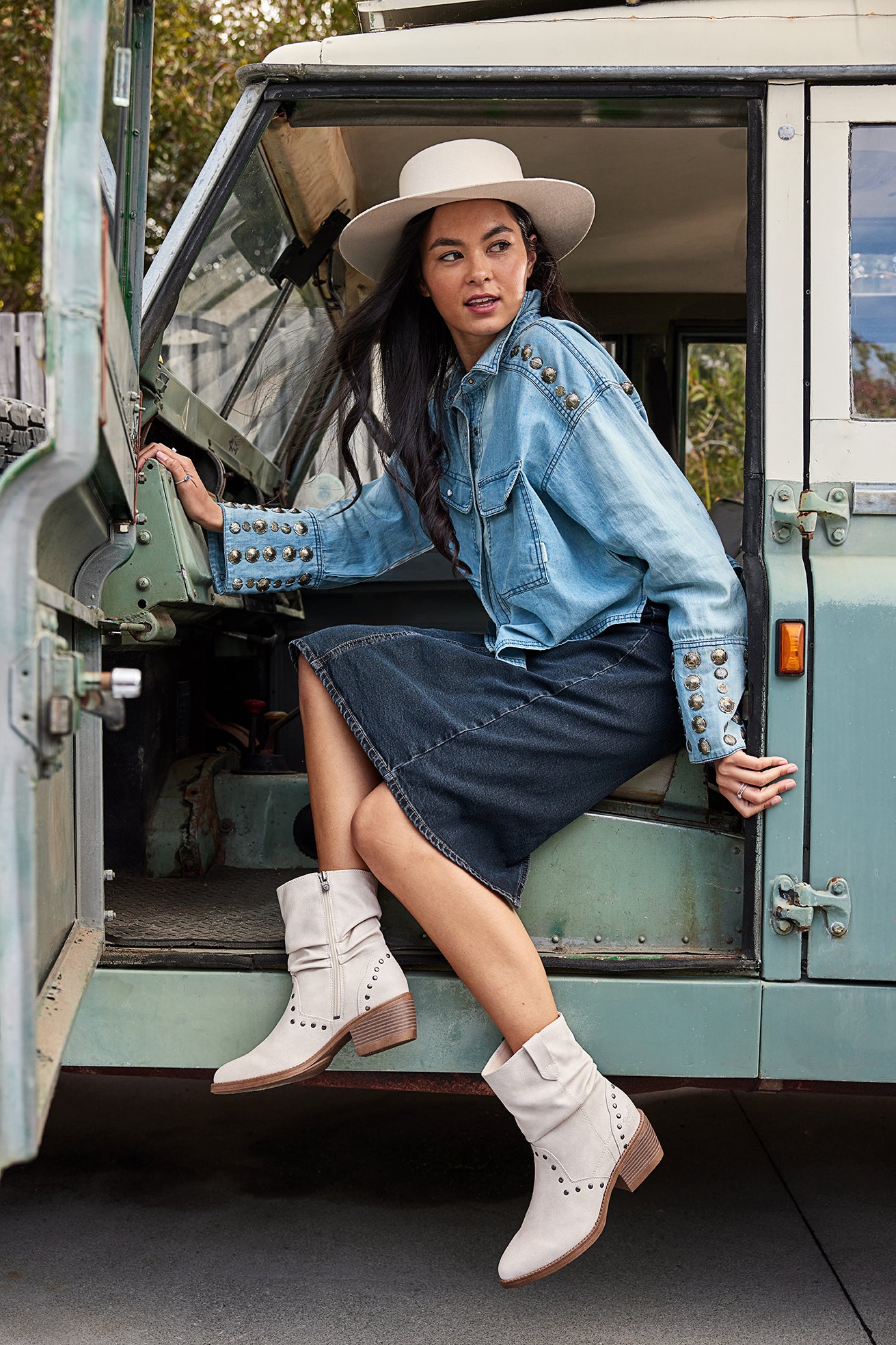 Blowfish Malibu Rebel Western Boots - Off White