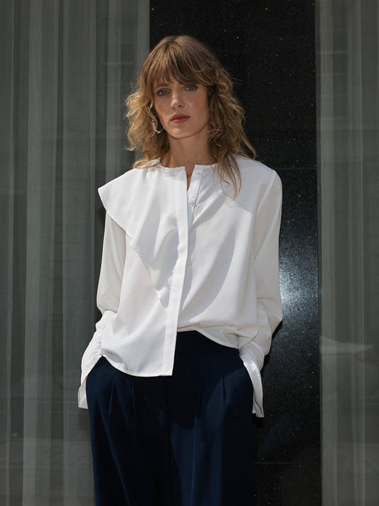 French Connection Asymmetric Frill Shirt