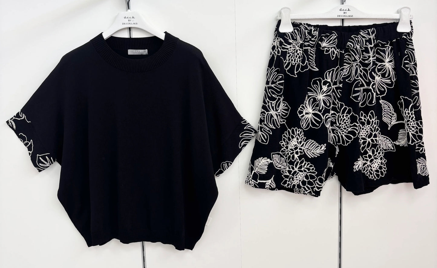 Deck Shorts & Knit Set - Black