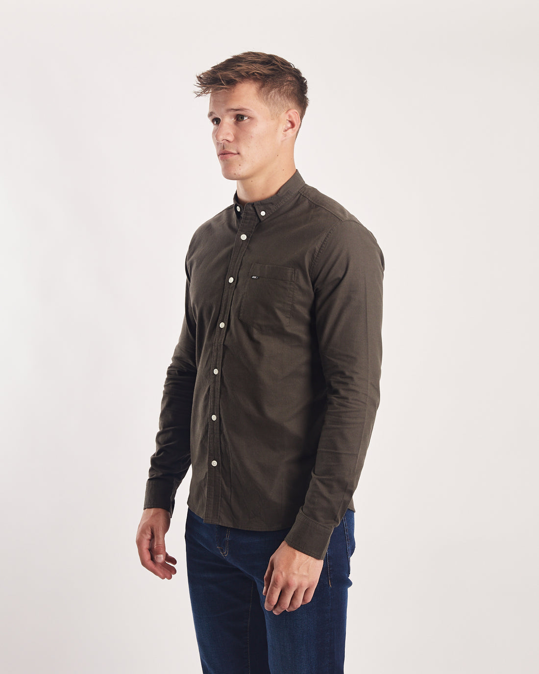Diesel Garvey Long-Sleeve Shirt - Peat Moss