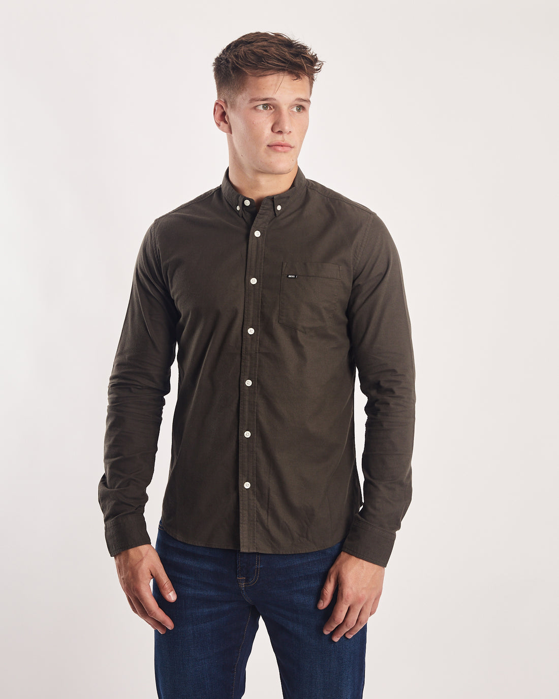 Diesel Garvey Long-Sleeve Shirt - Peat Moss