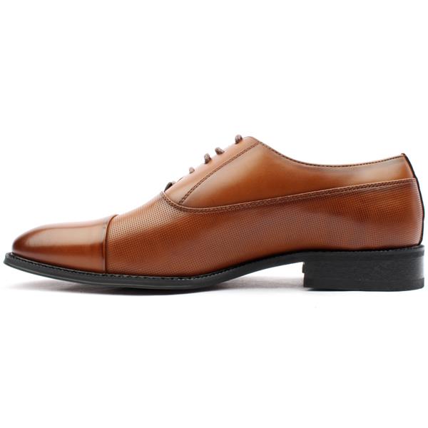 Goor Mens Formal Oxford Cap Tie Shoe - Tan