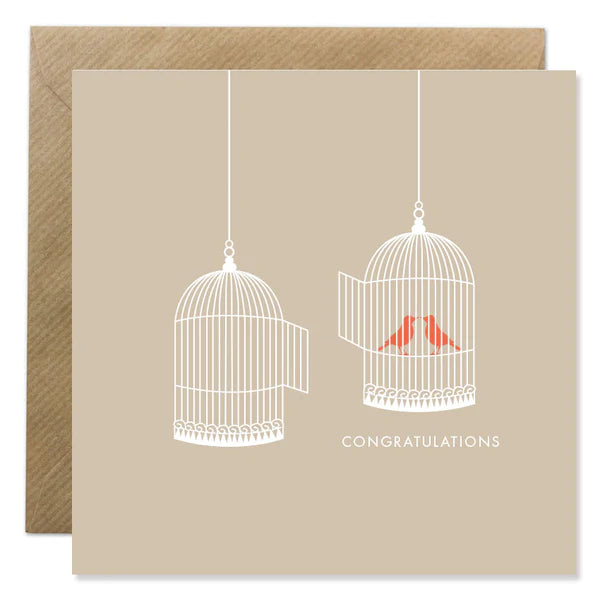 Bold Bunny Card - Birdcage Congratulations