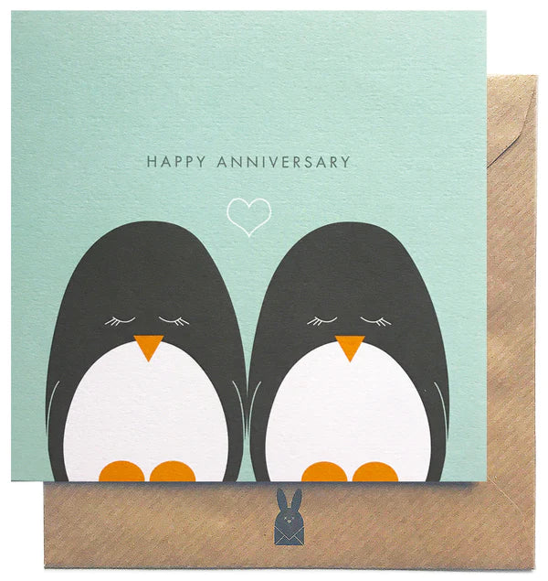 Bold Bunny Card - Penguin Happy Anniversary