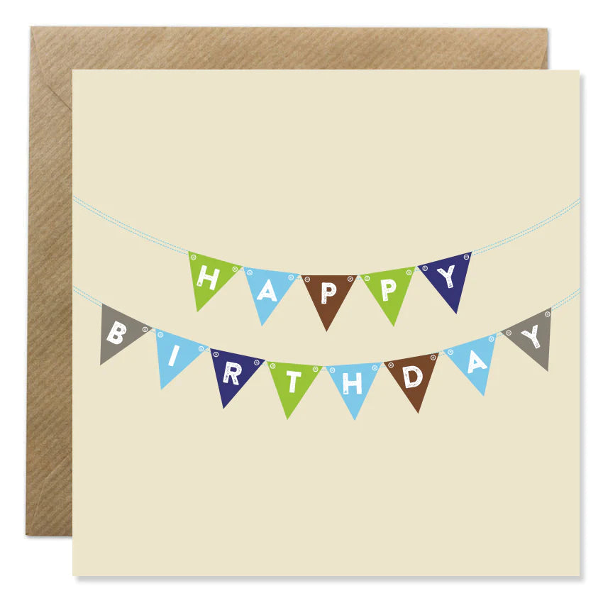 Bold Bunny Card - Birthday Blue Bunting