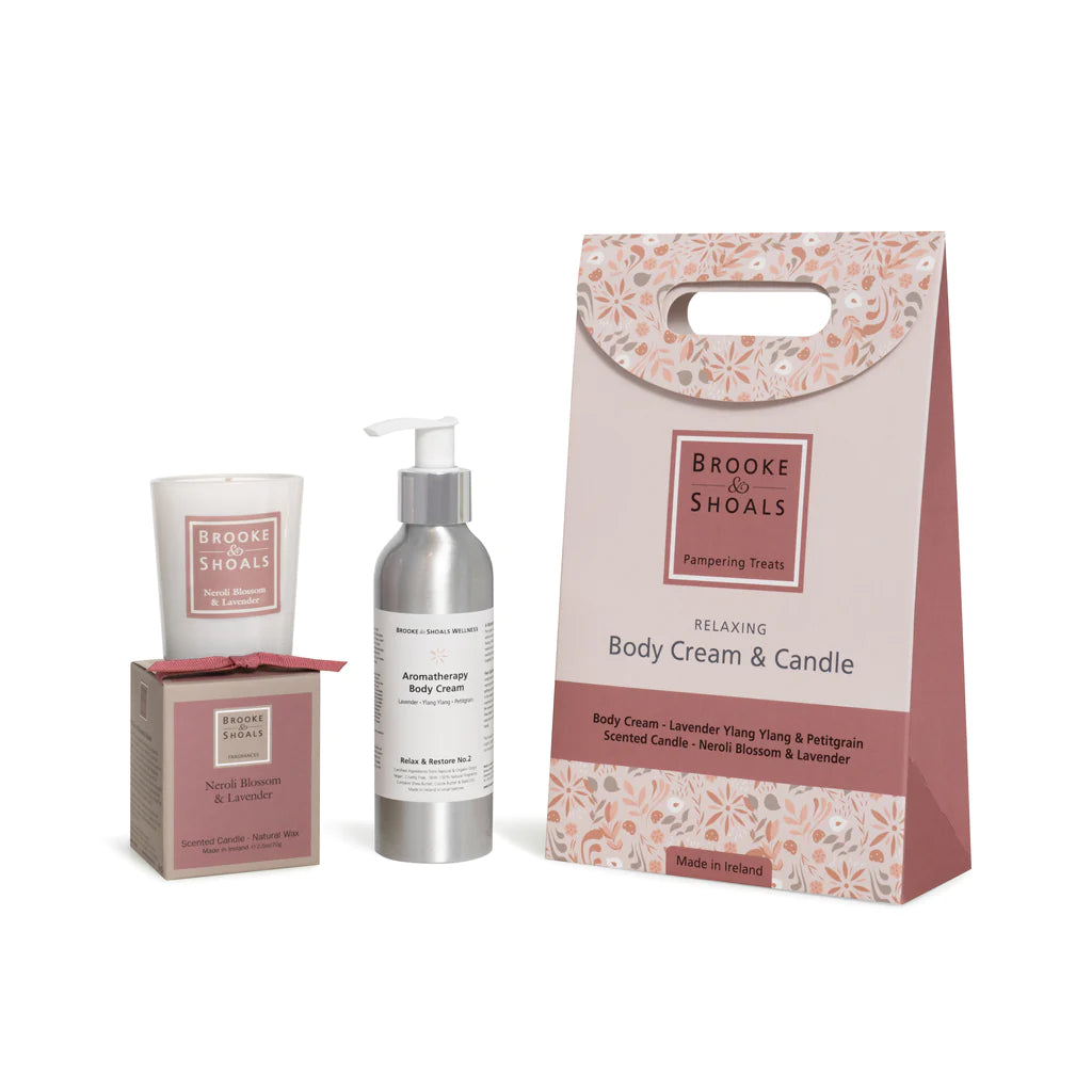 Brook & Shoals Body Cream and Candle Set - Relaxing