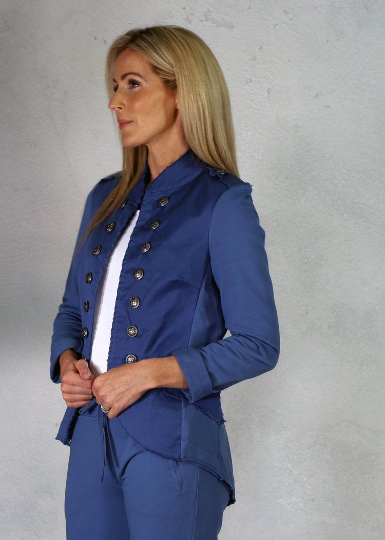 Blue military blazer sale