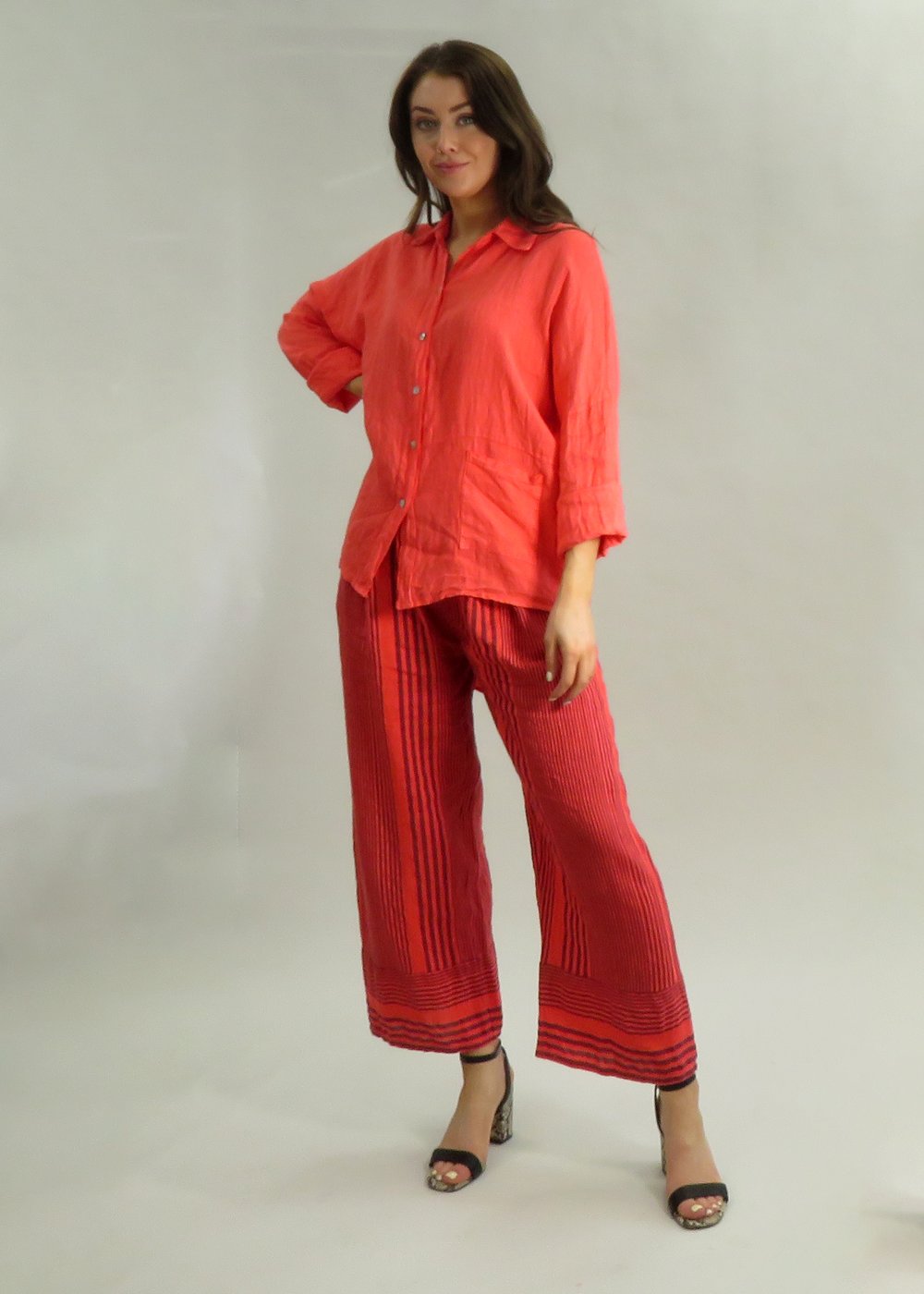 Deck Linen Shirt - Coral
