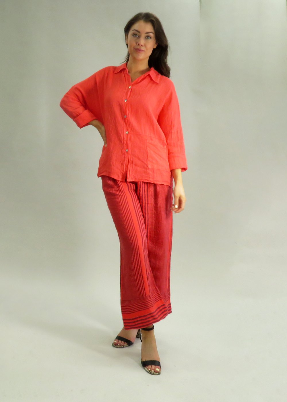 Deck Linen Shirt - Coral