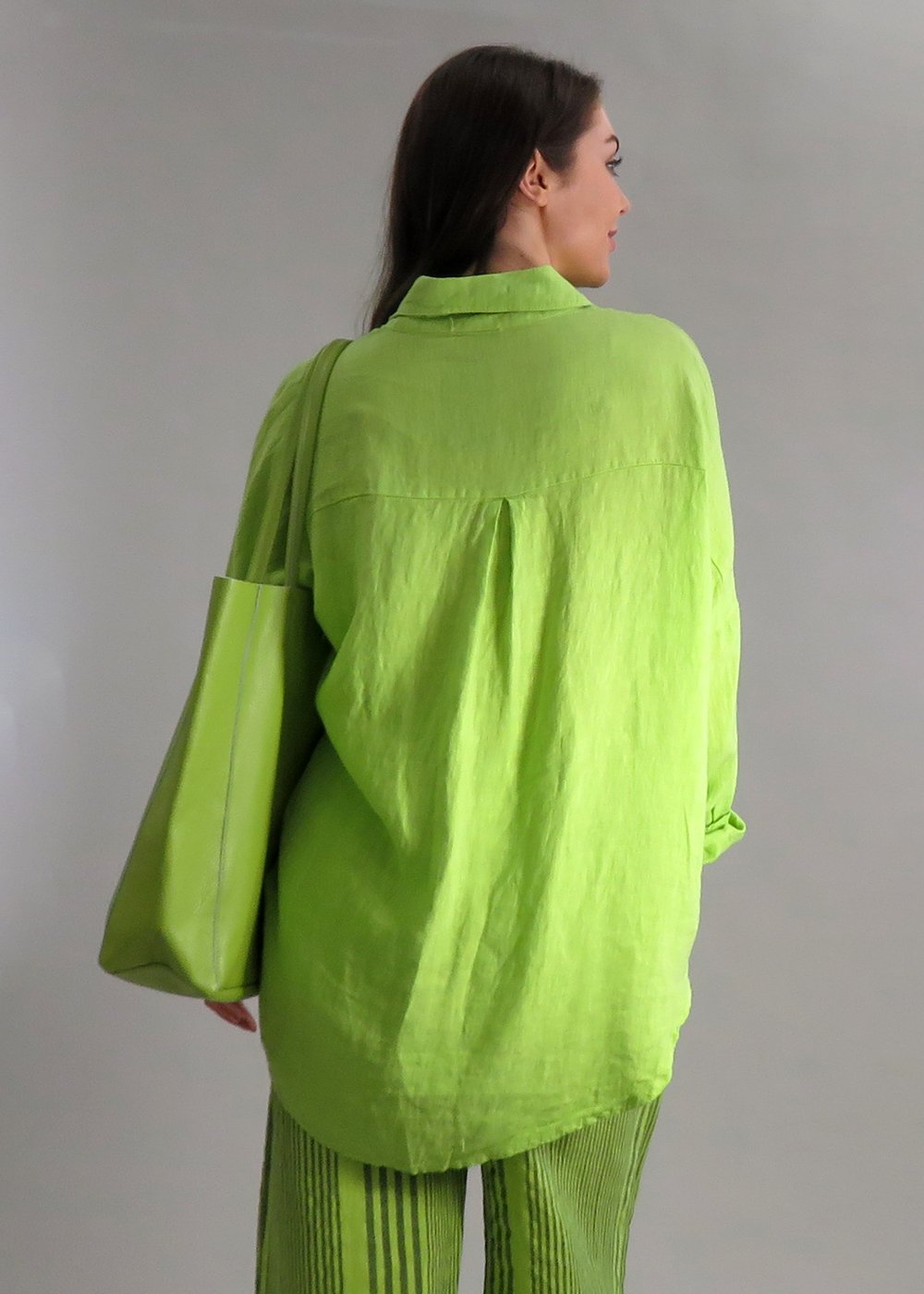 Deck Linen Lime Shirt - Lime Green