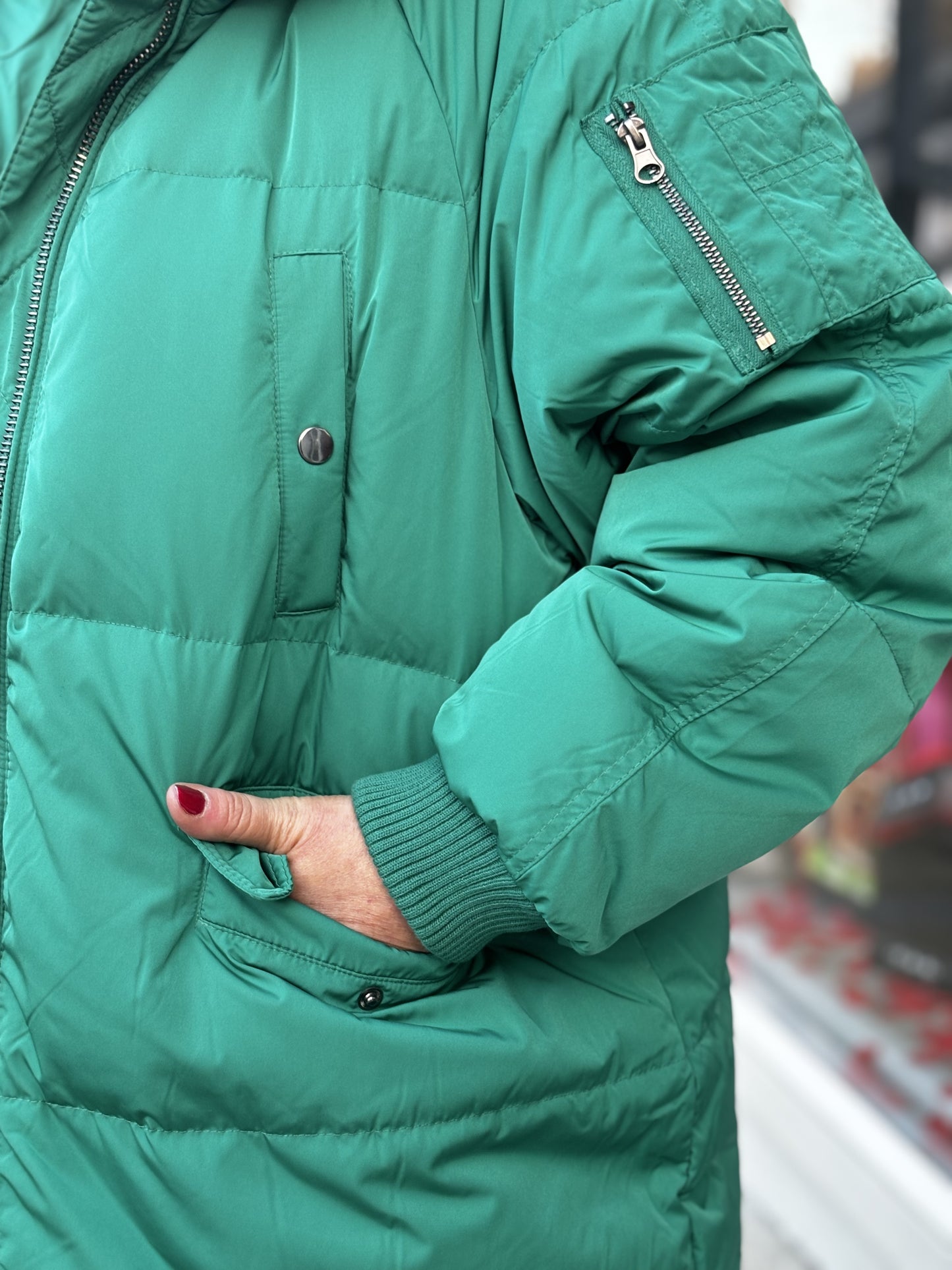ICHI IHBUNALA Puffer Coat - Green