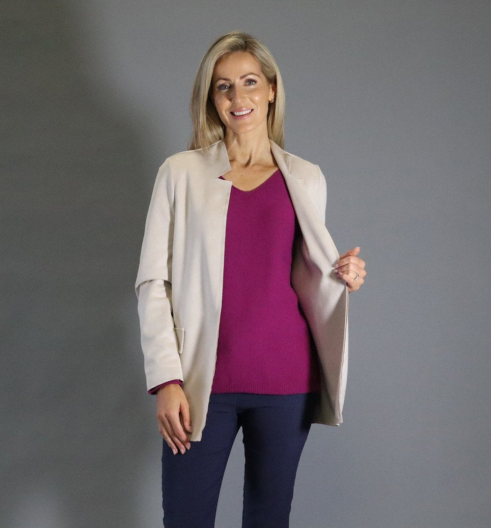 Deck Suedette Jacket - Beige
