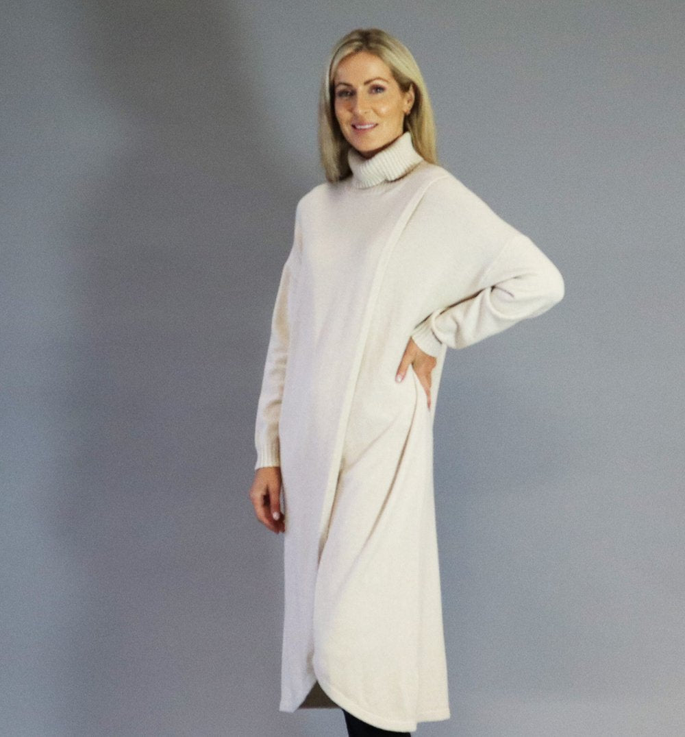 Deck Knitted Dress - Cream
